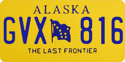 AK license plate GVX816