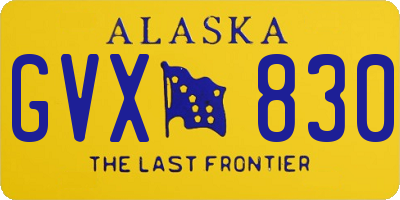 AK license plate GVX830