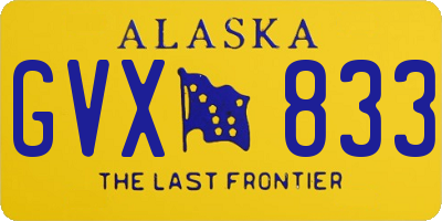 AK license plate GVX833