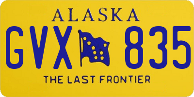 AK license plate GVX835