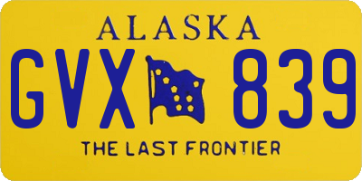 AK license plate GVX839