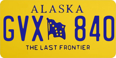 AK license plate GVX840