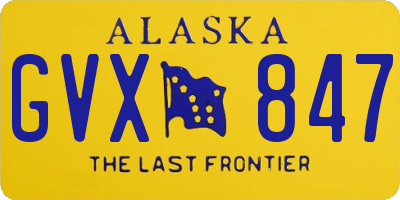 AK license plate GVX847