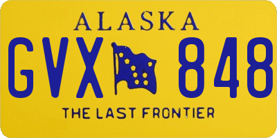 AK license plate GVX848