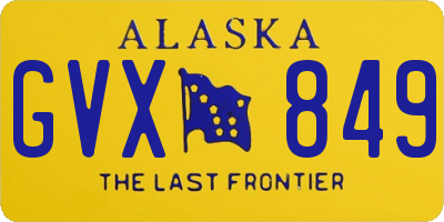 AK license plate GVX849