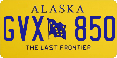 AK license plate GVX850