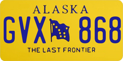 AK license plate GVX868