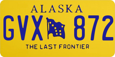 AK license plate GVX872