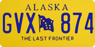 AK license plate GVX874