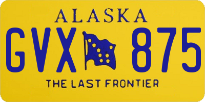 AK license plate GVX875