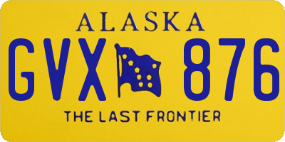 AK license plate GVX876