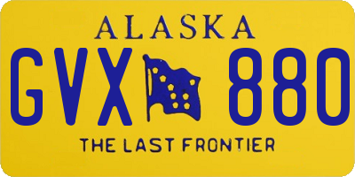 AK license plate GVX880