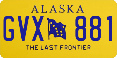 AK license plate GVX881