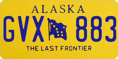 AK license plate GVX883