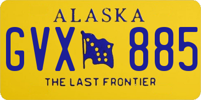 AK license plate GVX885