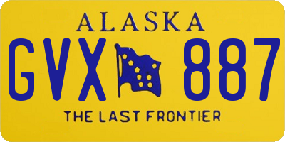 AK license plate GVX887