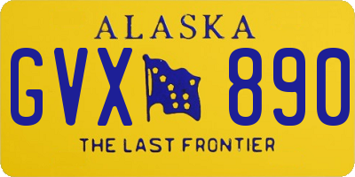 AK license plate GVX890