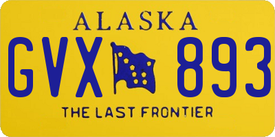 AK license plate GVX893