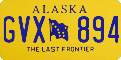 AK license plate GVX894