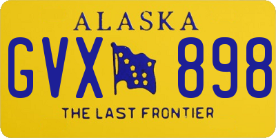 AK license plate GVX898