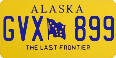 AK license plate GVX899