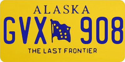 AK license plate GVX908