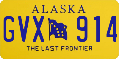 AK license plate GVX914