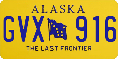 AK license plate GVX916