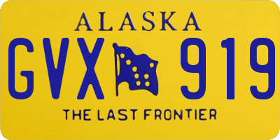 AK license plate GVX919