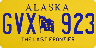 AK license plate GVX923