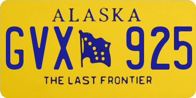 AK license plate GVX925