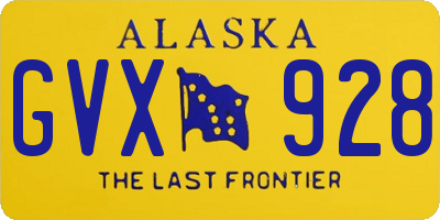 AK license plate GVX928