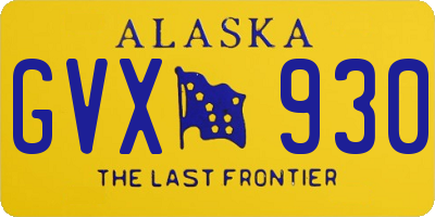 AK license plate GVX930