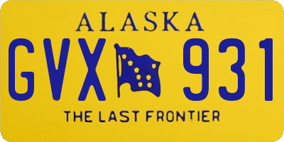 AK license plate GVX931