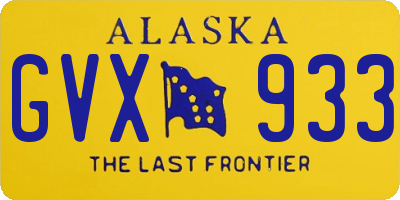 AK license plate GVX933