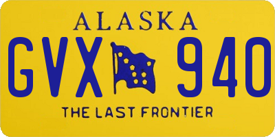 AK license plate GVX940