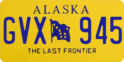 AK license plate GVX945