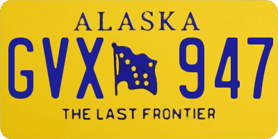 AK license plate GVX947