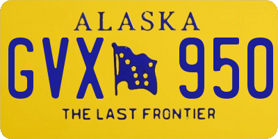 AK license plate GVX950