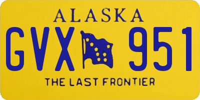 AK license plate GVX951