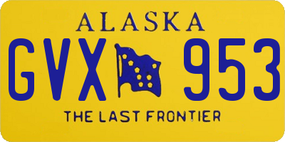 AK license plate GVX953