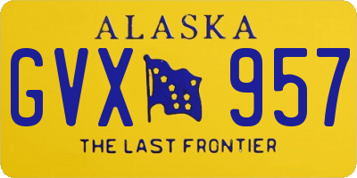 AK license plate GVX957