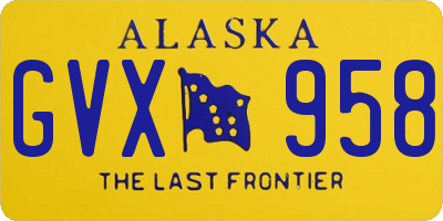 AK license plate GVX958