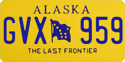 AK license plate GVX959