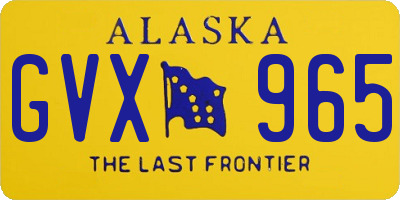 AK license plate GVX965