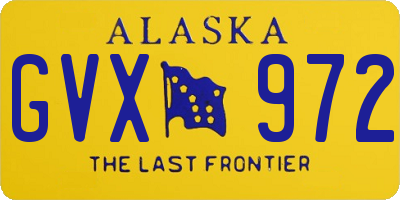 AK license plate GVX972