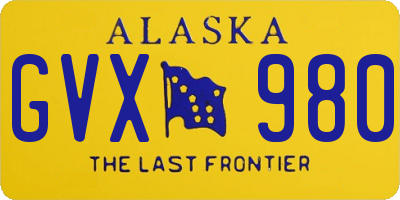 AK license plate GVX980