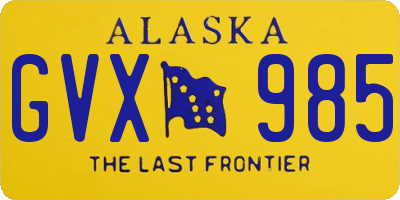 AK license plate GVX985