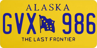 AK license plate GVX986