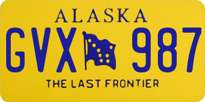 AK license plate GVX987